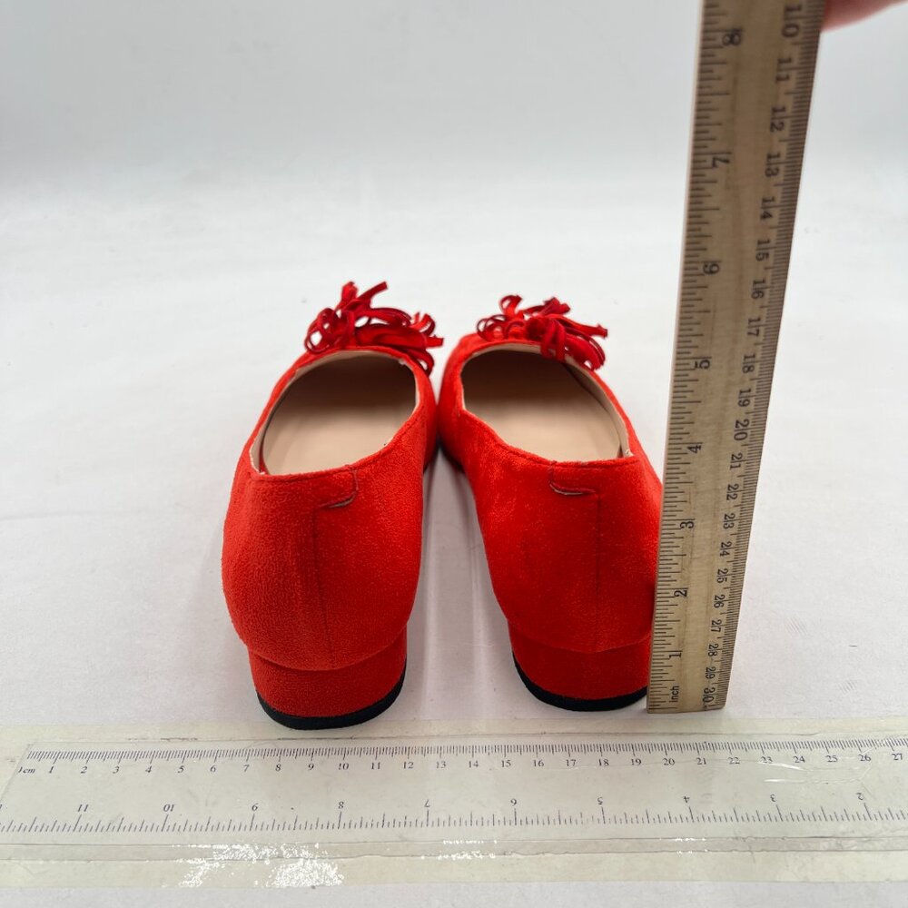 Ydn Red Block Low Heel Loafers Square Toe Tassel … - image 5